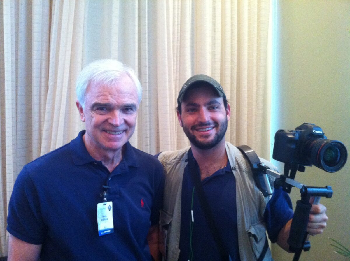Director, Zach Jankovic, poses with the documentary subject, NASA Astronaut Michael 