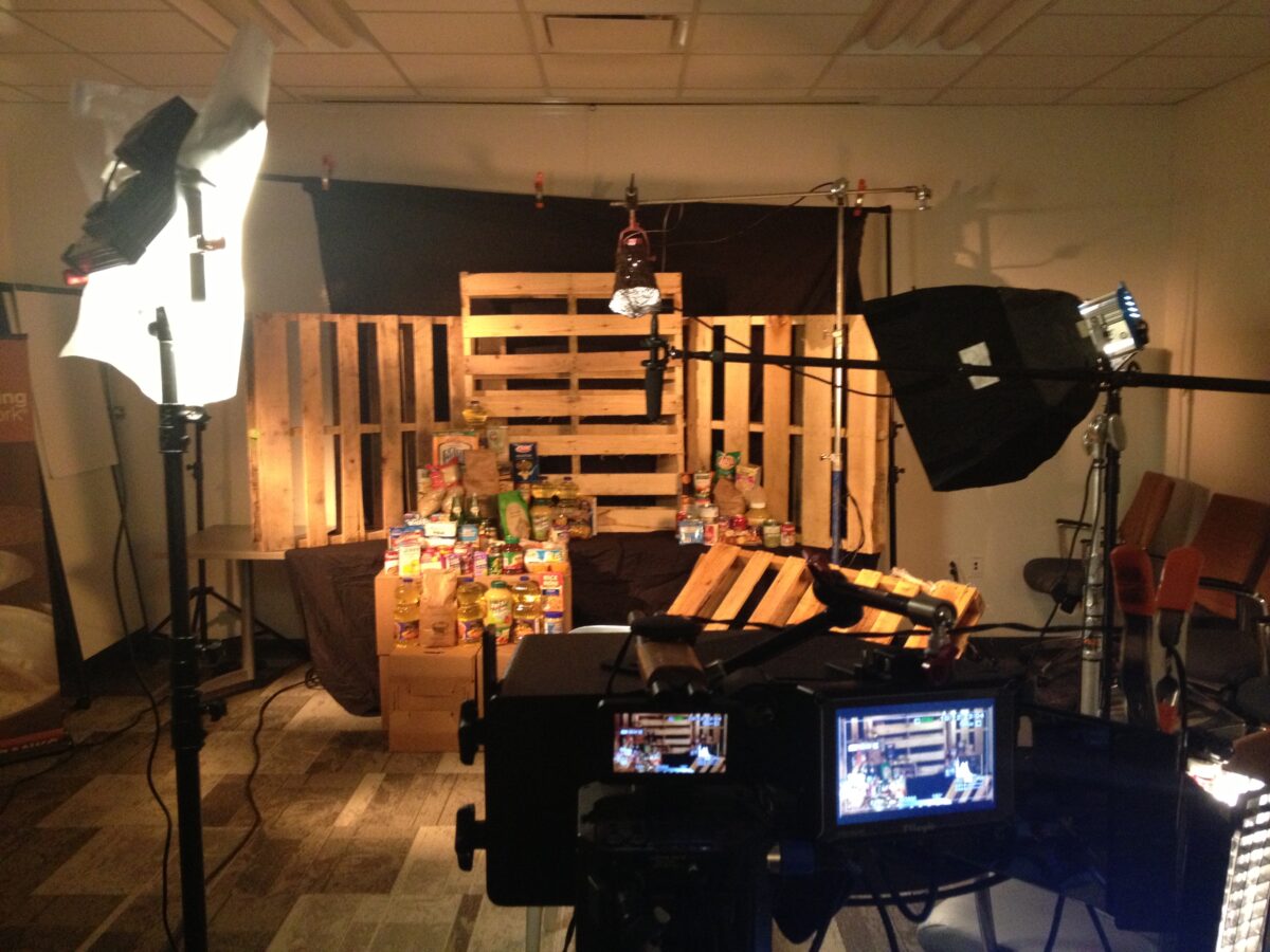 Behind the scenes for a video series produced for The Global Foodbanking Network by Cut To Create Video Production Houston, Texas