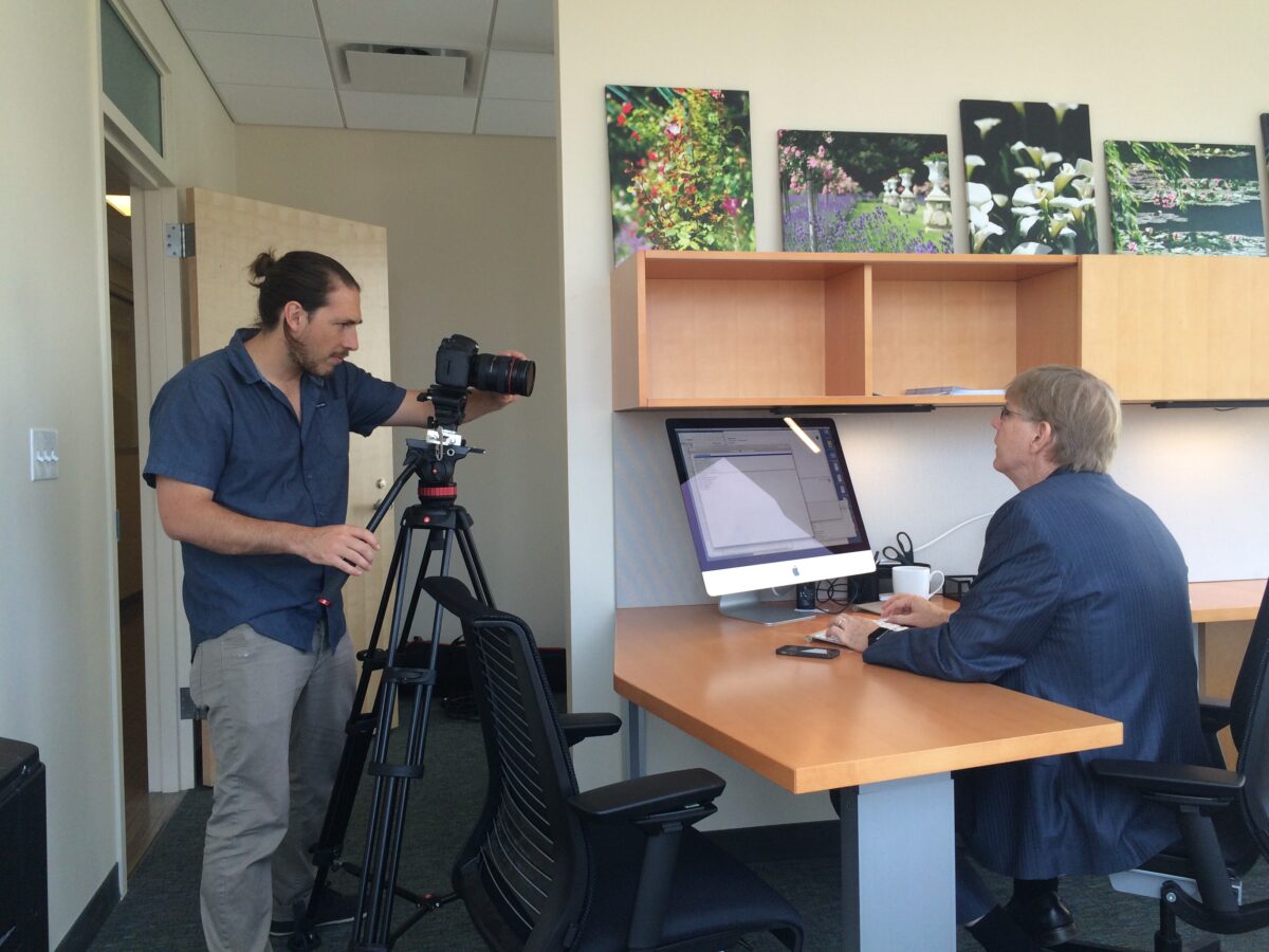 Behind the scenes for Cut To Create's package of promotional videos for New York University's BioMaterials Department