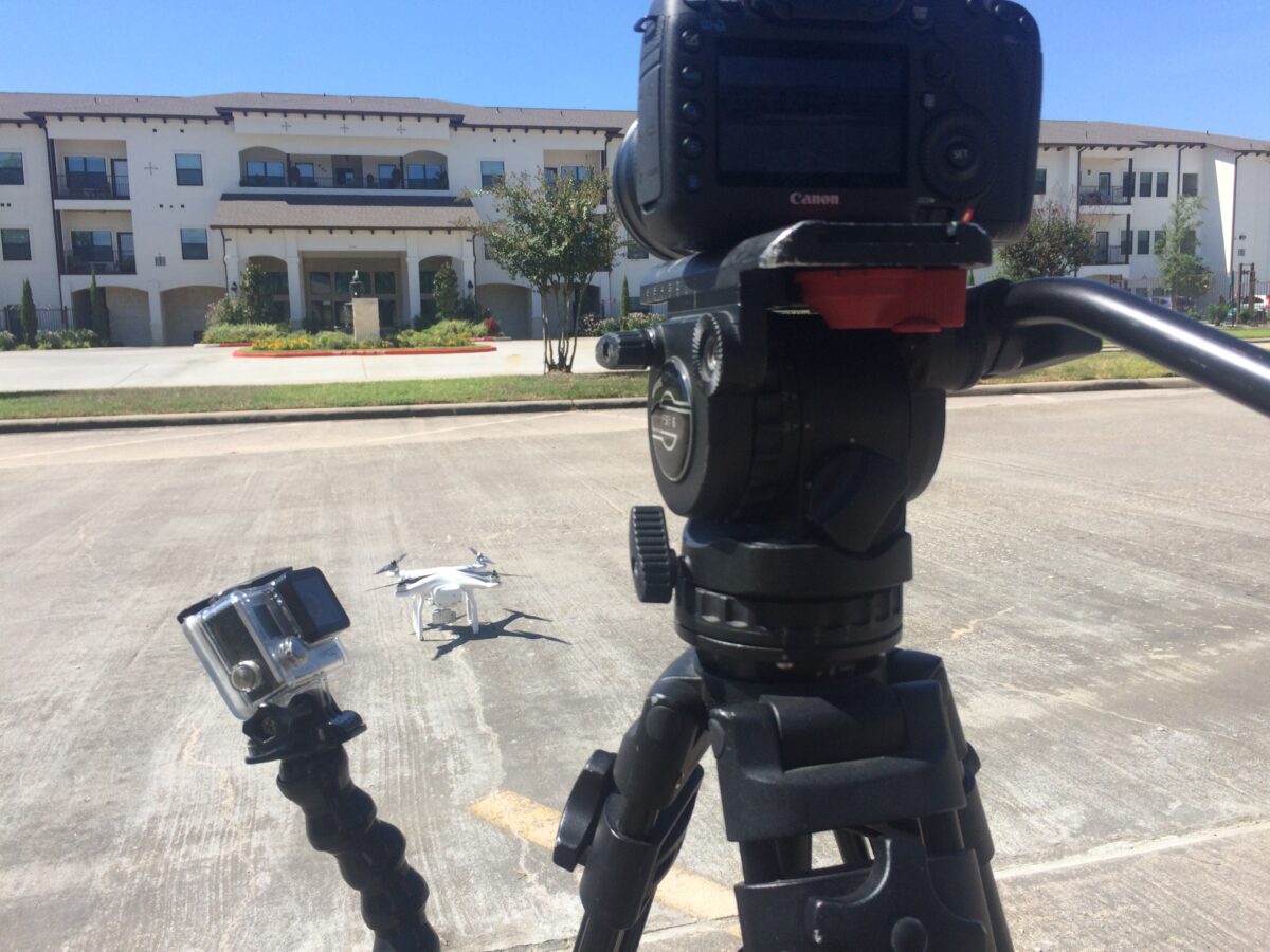 Behind the scenes at Cut To Create's video production shoot for Stream Realty in Houston, Texas
