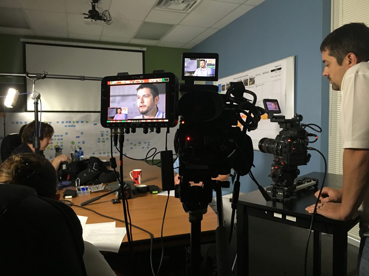 Behind the scenes for Cut To Create's video production project for Jungheinrich