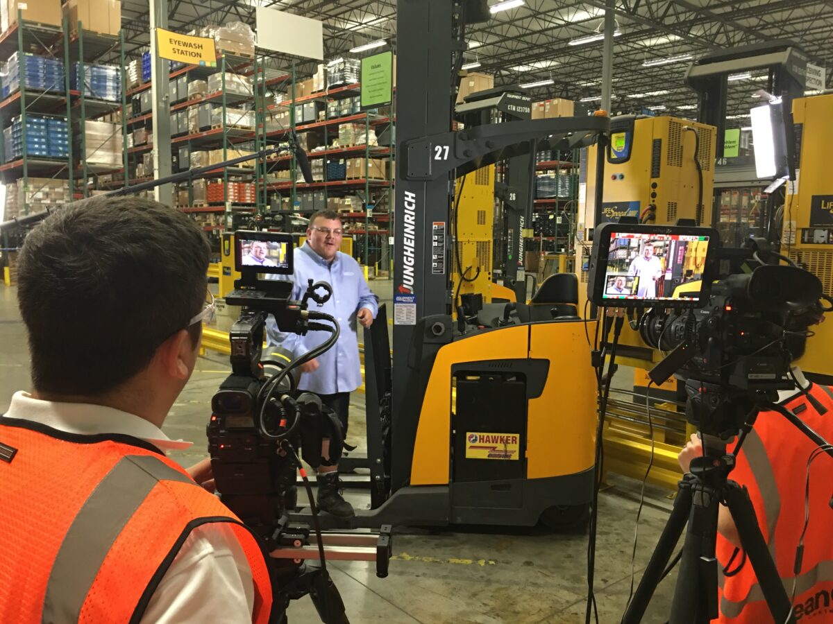 Behind the scenes for Cut To Create's video production project for Jungheinrich