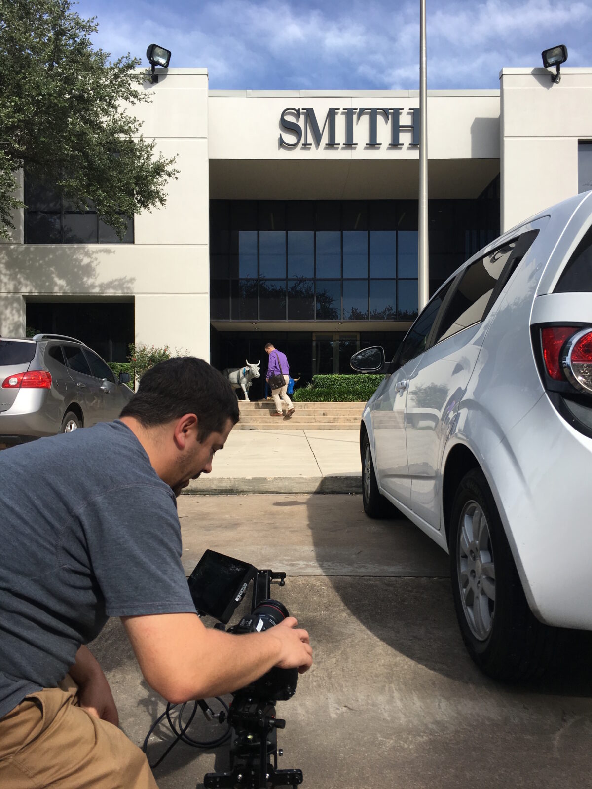 Behind the scenes at Cut To Create's video production for Smith and Associates in Houston, TX