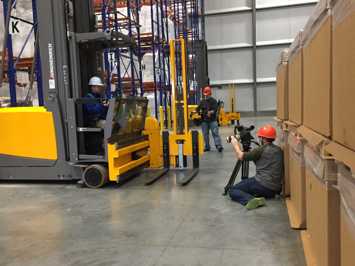 Behind the scenes for Cut To Create's video production project for Jungheinrich