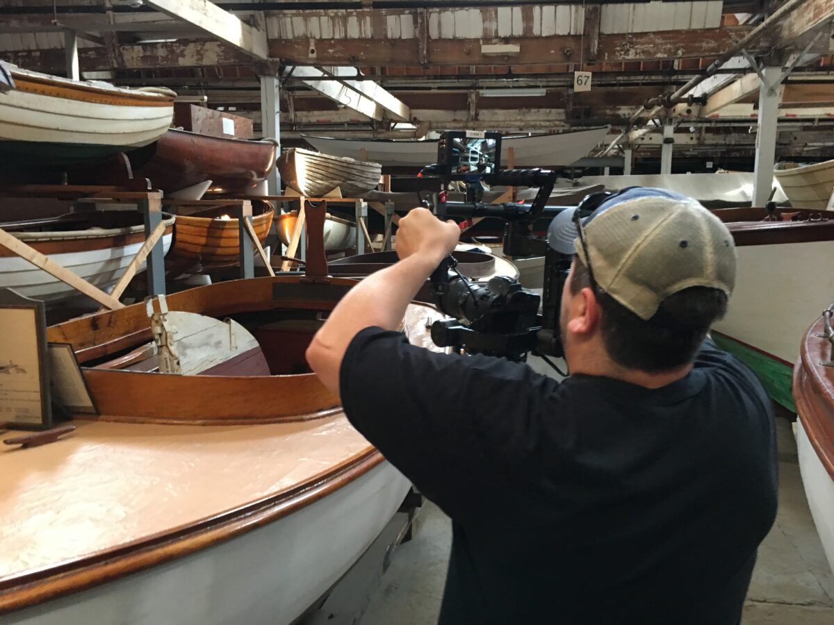 Behind the scenes for Cut To Create's video production shoot for Cat Lift Trucks