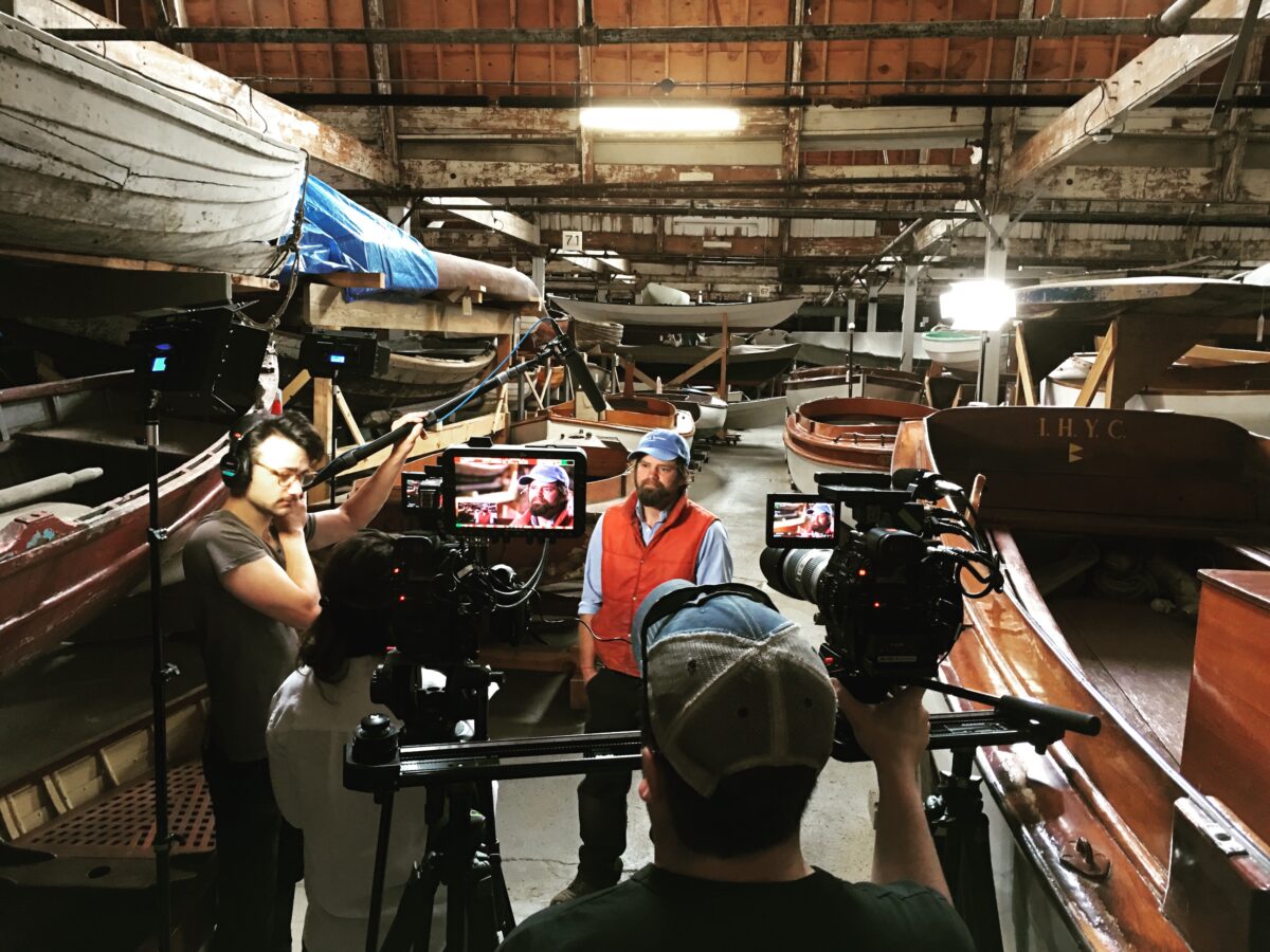 Behind the scenes for Cut To Create's video production shoot for Cat Lift Trucks