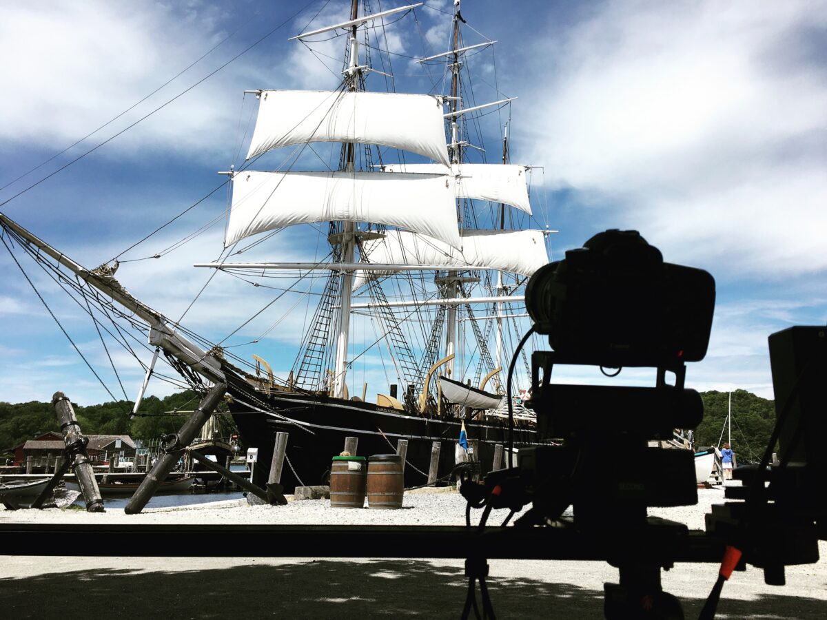 Behind the scenes for Cut To Create's video production shoot for Cat Lift Trucks