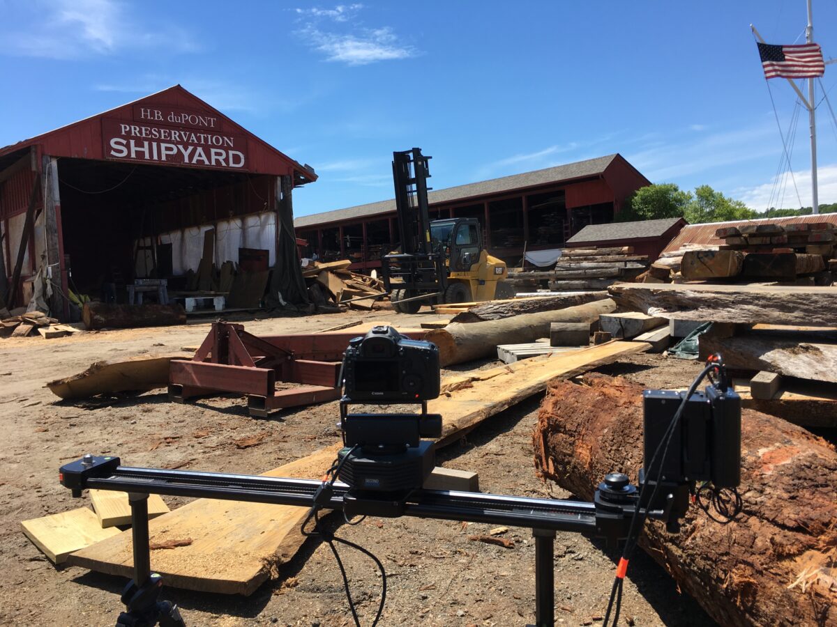 Behind the scenes for Cut To Create's video production shoot for Cat Lift Trucks