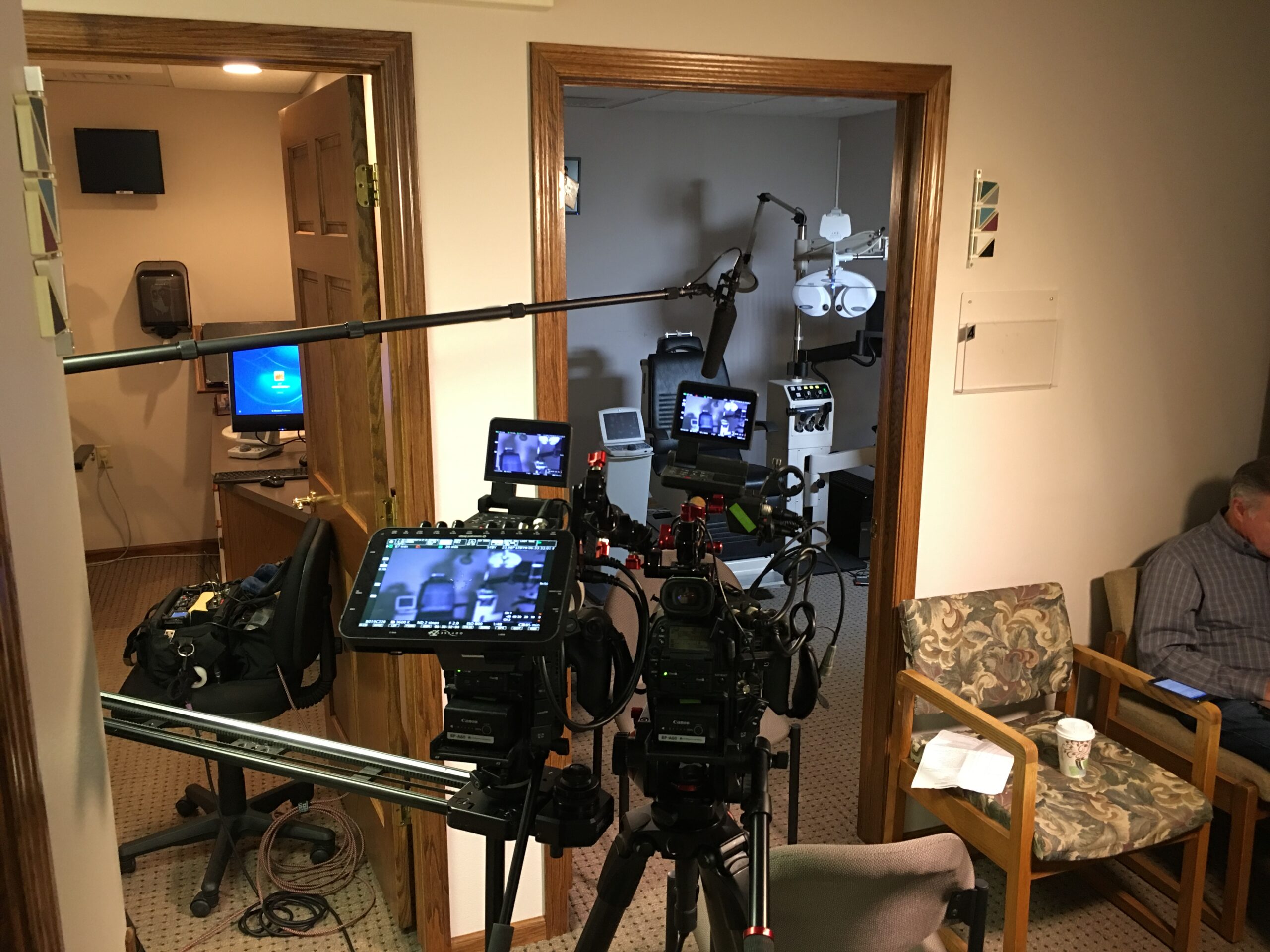 Behind the scenes for Cut To Create's video production project for Vision Source