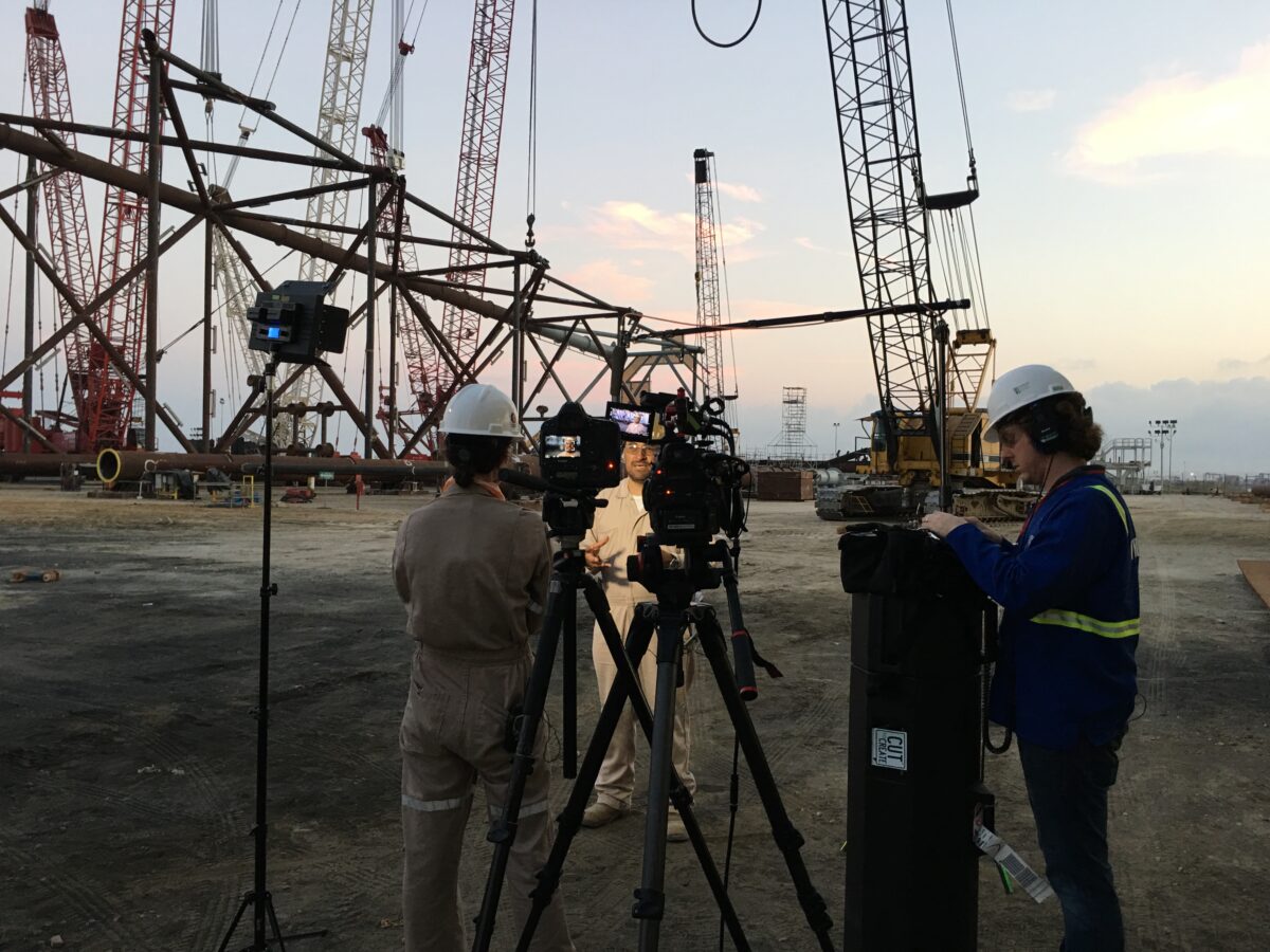 Behind the scenes for Cut To Create's video production for McDermott's Angelin platform BP