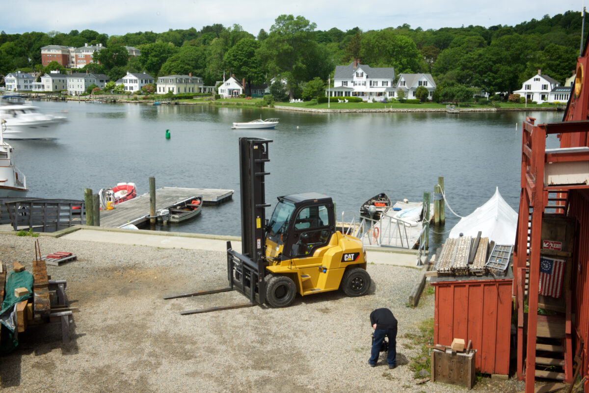 Behind the scenes for Cut To Create's video production shoot for Cat Lift Trucks