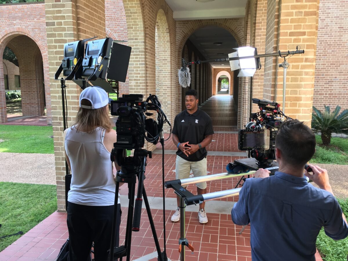 Behind the scenes for Cut To Create's video production for Rice University's Doerr Institute for New Leaders