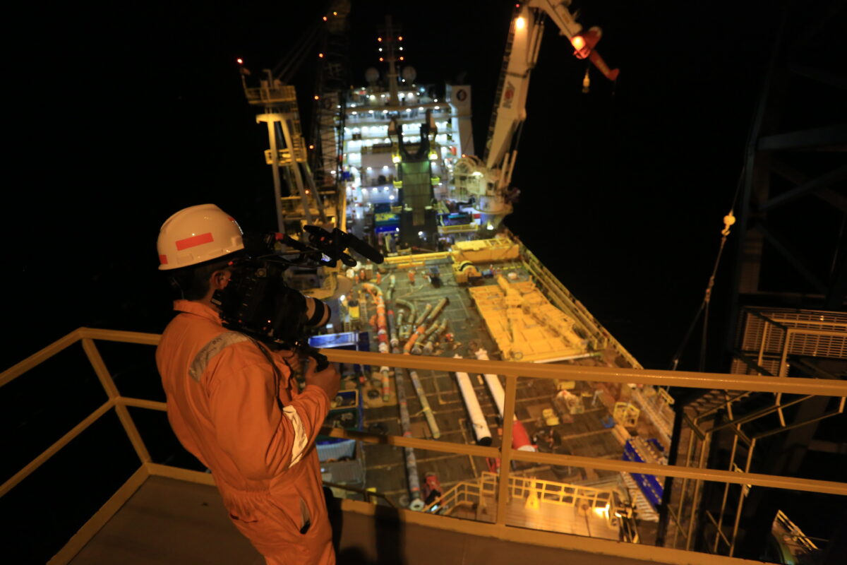 Behind the scenes for Cut To Create's video production for McDermott's Angelin platform BP