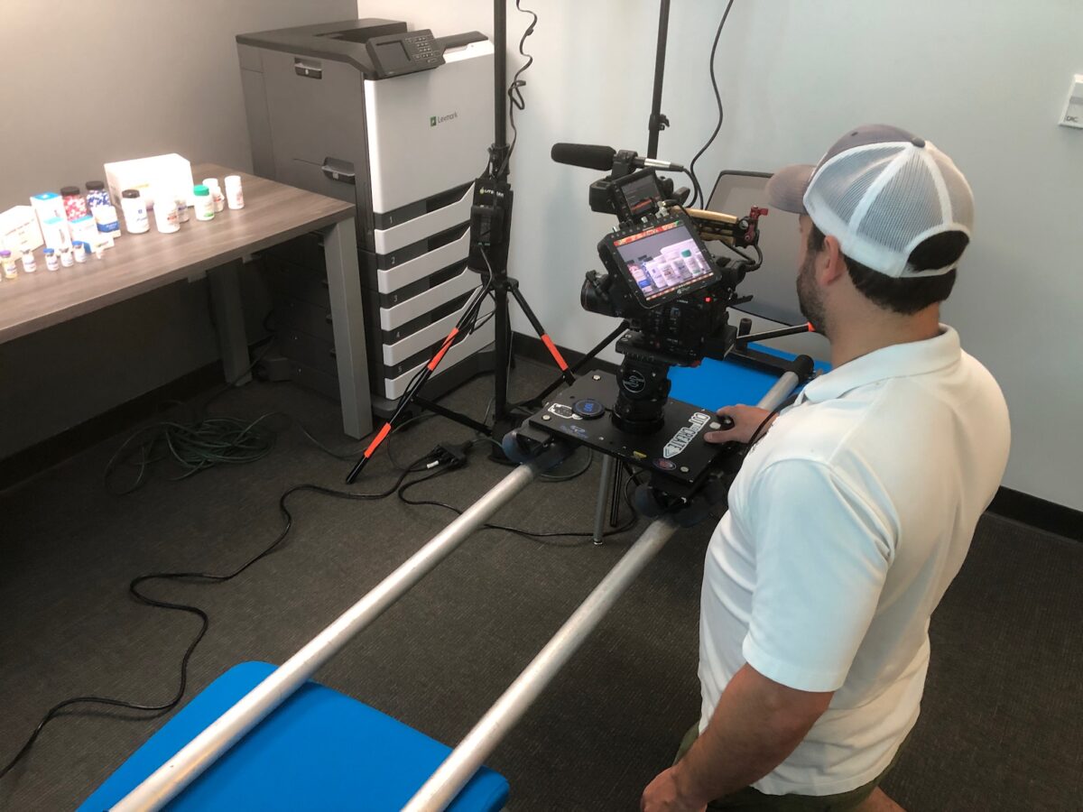 Behind the scenes at Cut To Create's video production for Empower Pharmacy in Houston, Texas