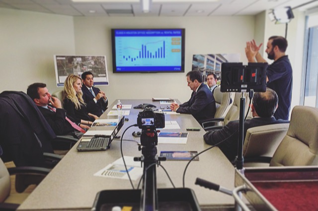 Behind the scenes at Cut To Create's video production shoot for Stream Realty in Houston, Texas