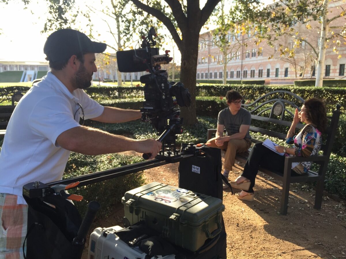 Behind the scenes for Cut To Create's video production project for Rice University's Doerr Institute for New Leaders