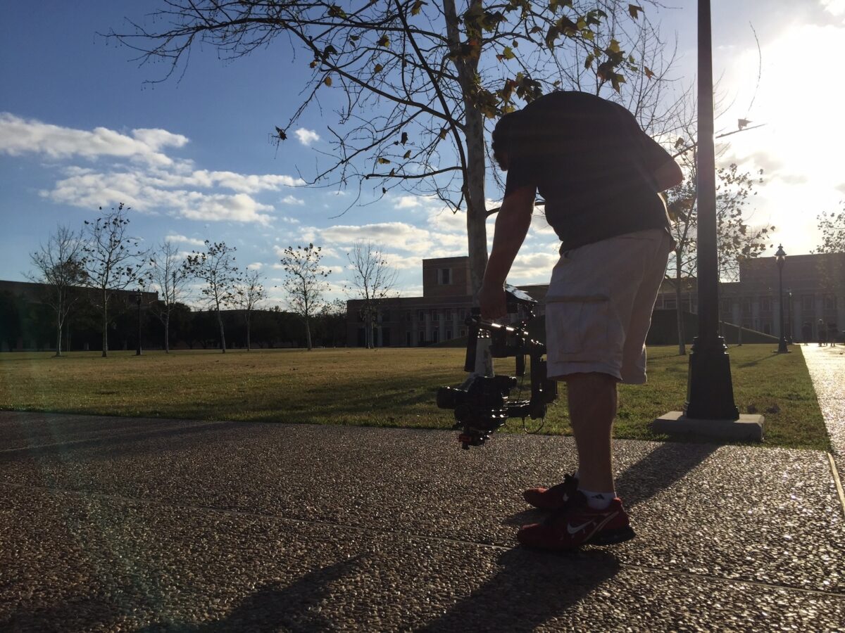 Behind the scenes for Cut To Create's video production project for Rice University's Doerr Institute for New Leaders