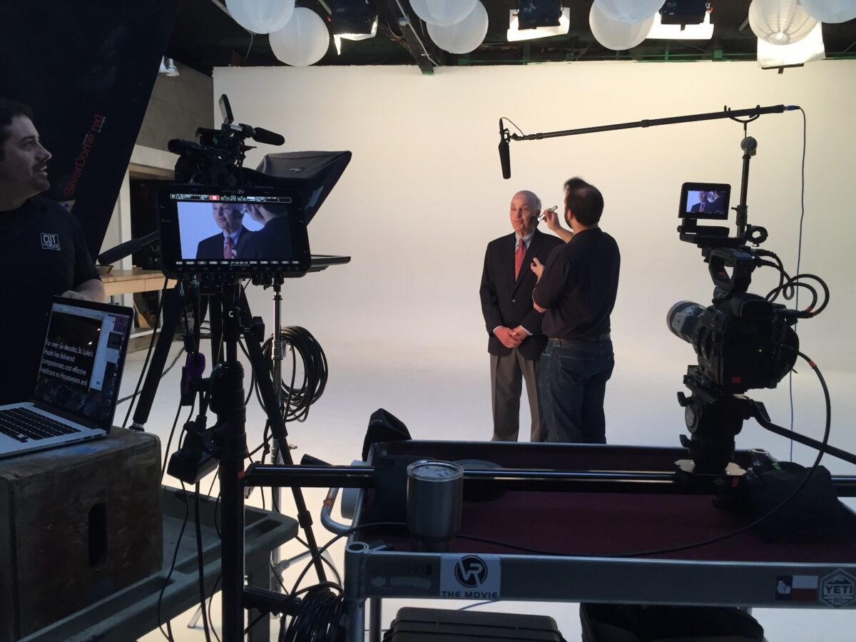 Behind the scenes at Cut To Create's video production for Tellepsen Construction in Houston, Texas