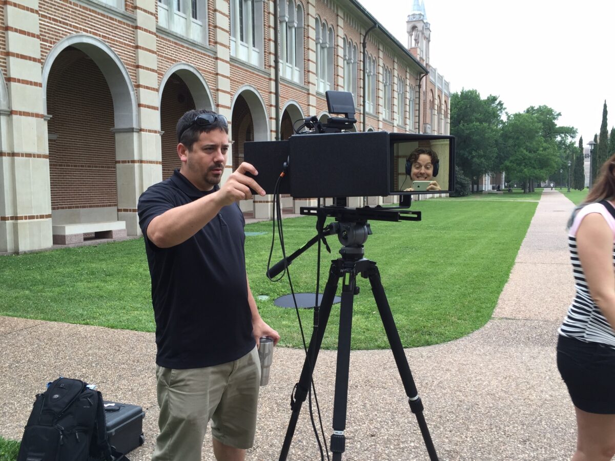 Behind the scenes for Cut To Create's video series for Rice University in Houston, TX