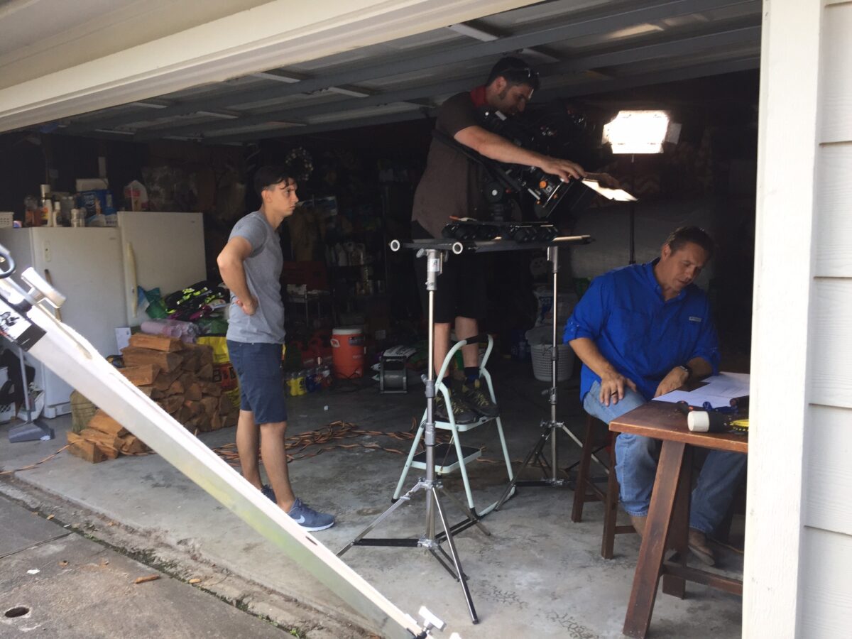 Behind the scenes for Cut To Create's video production project for The Cargo Captain in Houston, Texas