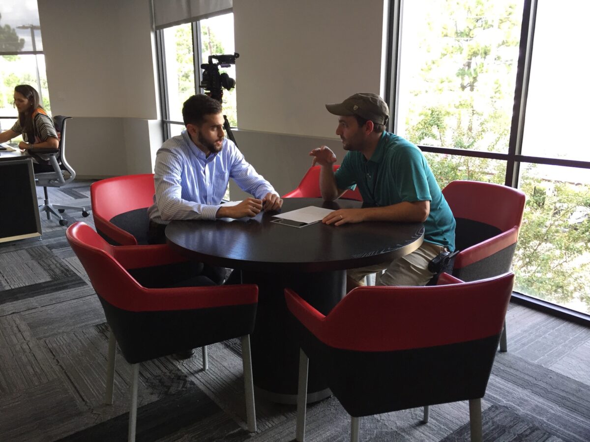 Behind the scenes at Cut To Create's video production for Smith and Associates in Houston, TX