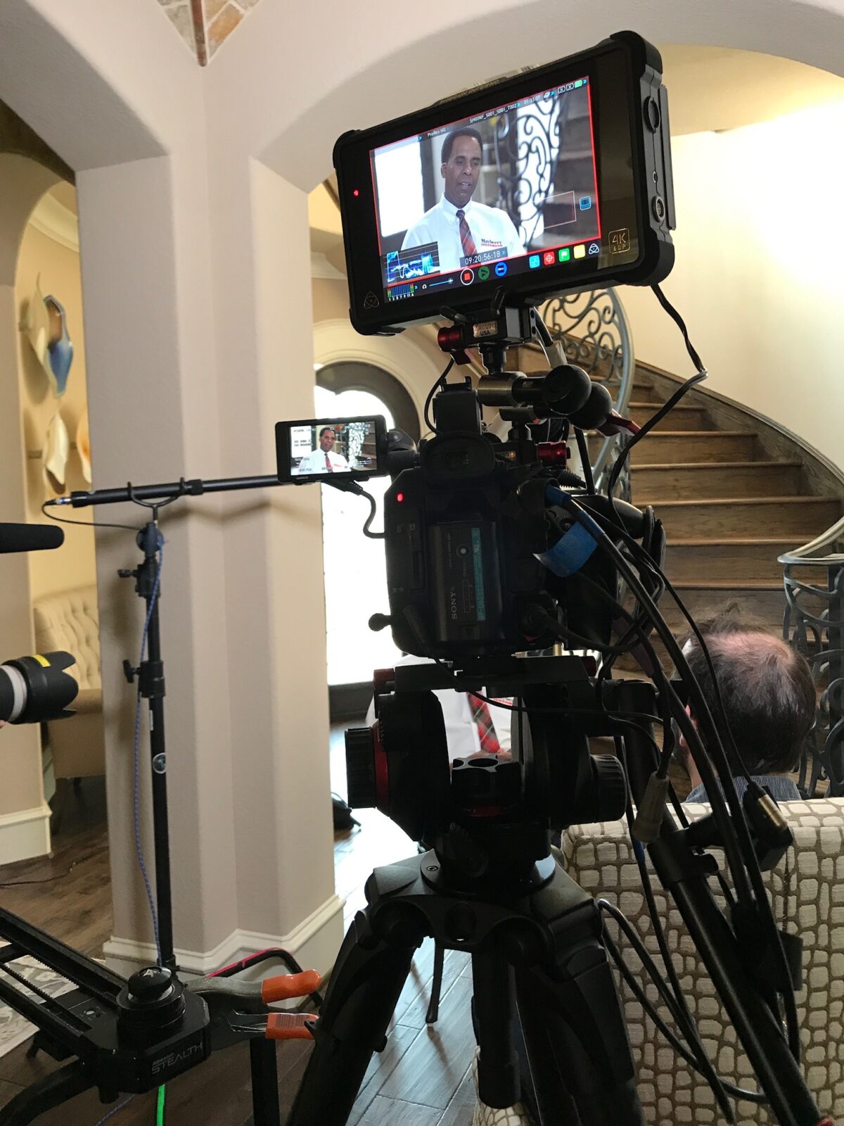 Behind the scenes from a package of client testimonial videos for The Allshouse Group in Houston, Texas, produced by Cut To Create Corporate Video Production