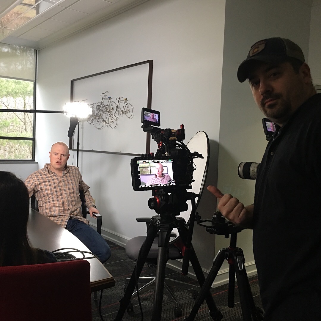 Behind the scenes for Cut To Create's video production for Mitsubishi Fork Lifts