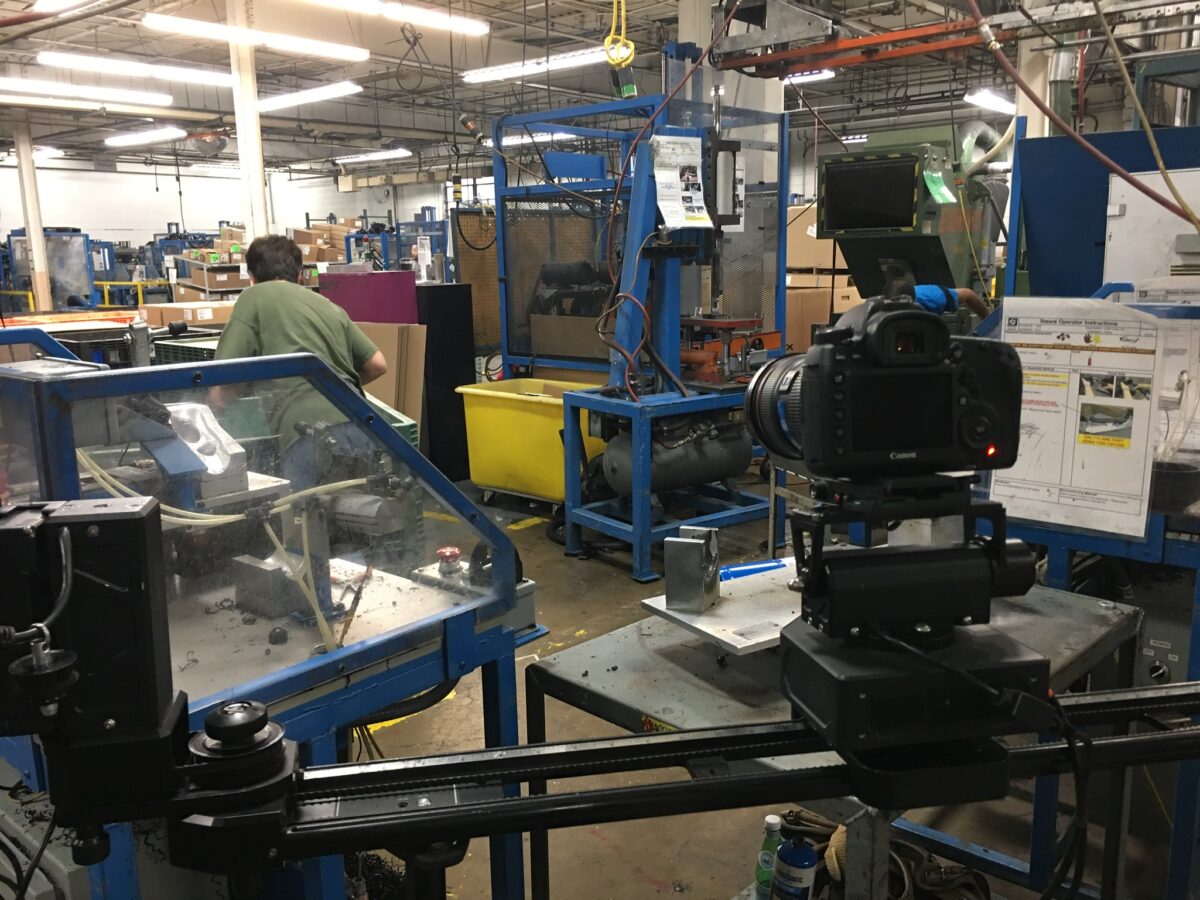 Behind the scenes for Cut To Create's video production for Mitsubishi Fork Lifts
