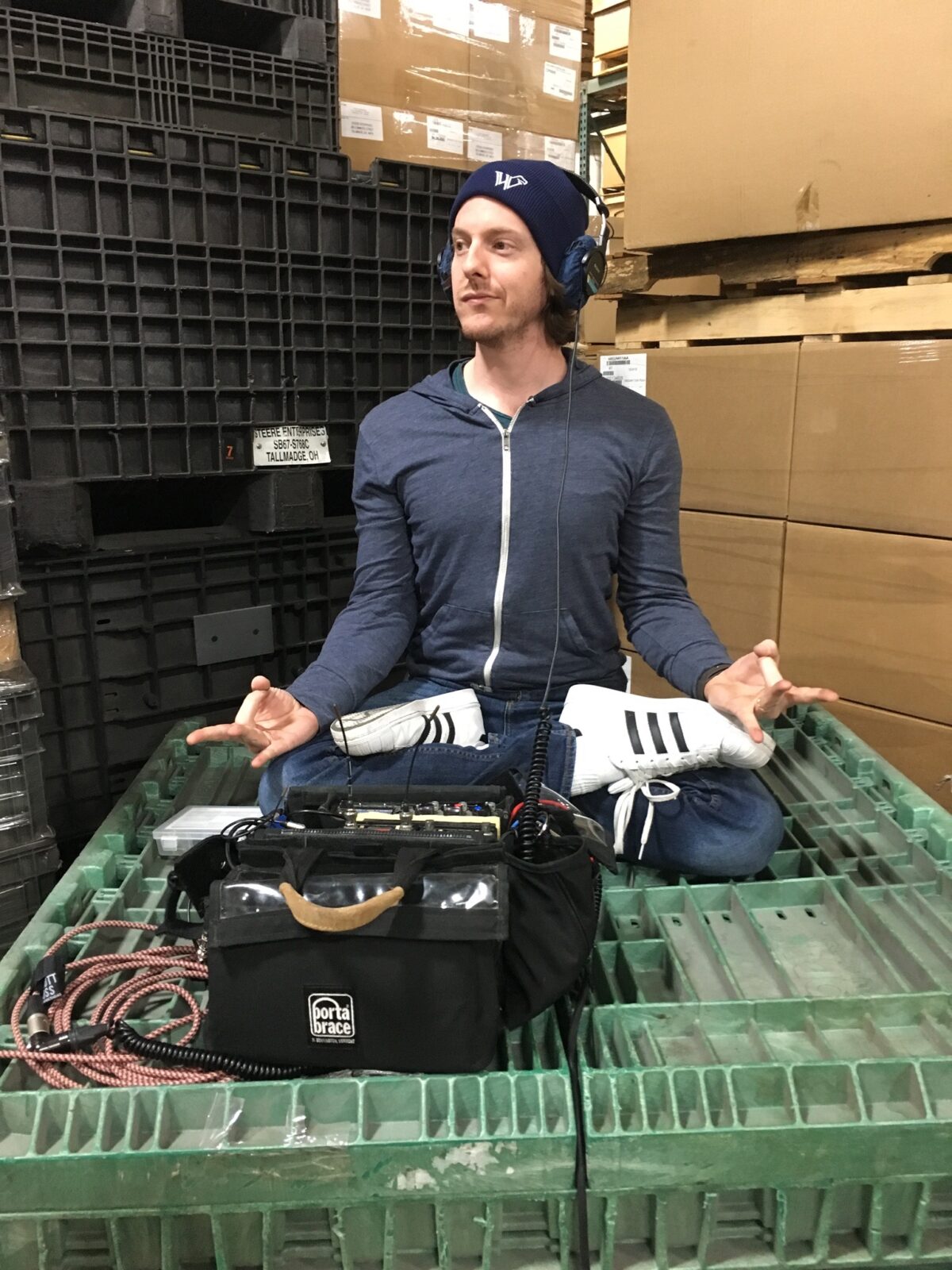 Behind the scenes for Cut To Create's video production for Mitsubishi Fork Lifts