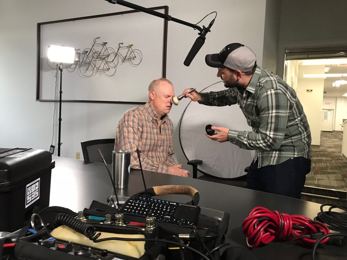 Behind the scenes for Cut To Create's video production for Mitsubishi Fork Lifts