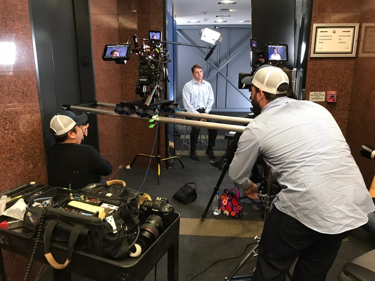 Behind the scenes for Cut To Create's video production for McDermott's Angelin platform BP