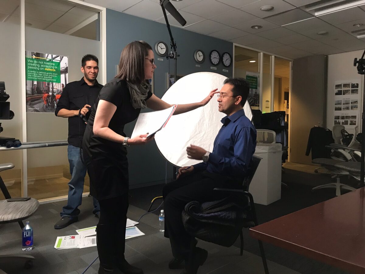 Behind the scenes for Cut To Create's video production for McDermott's Angelin platform BP