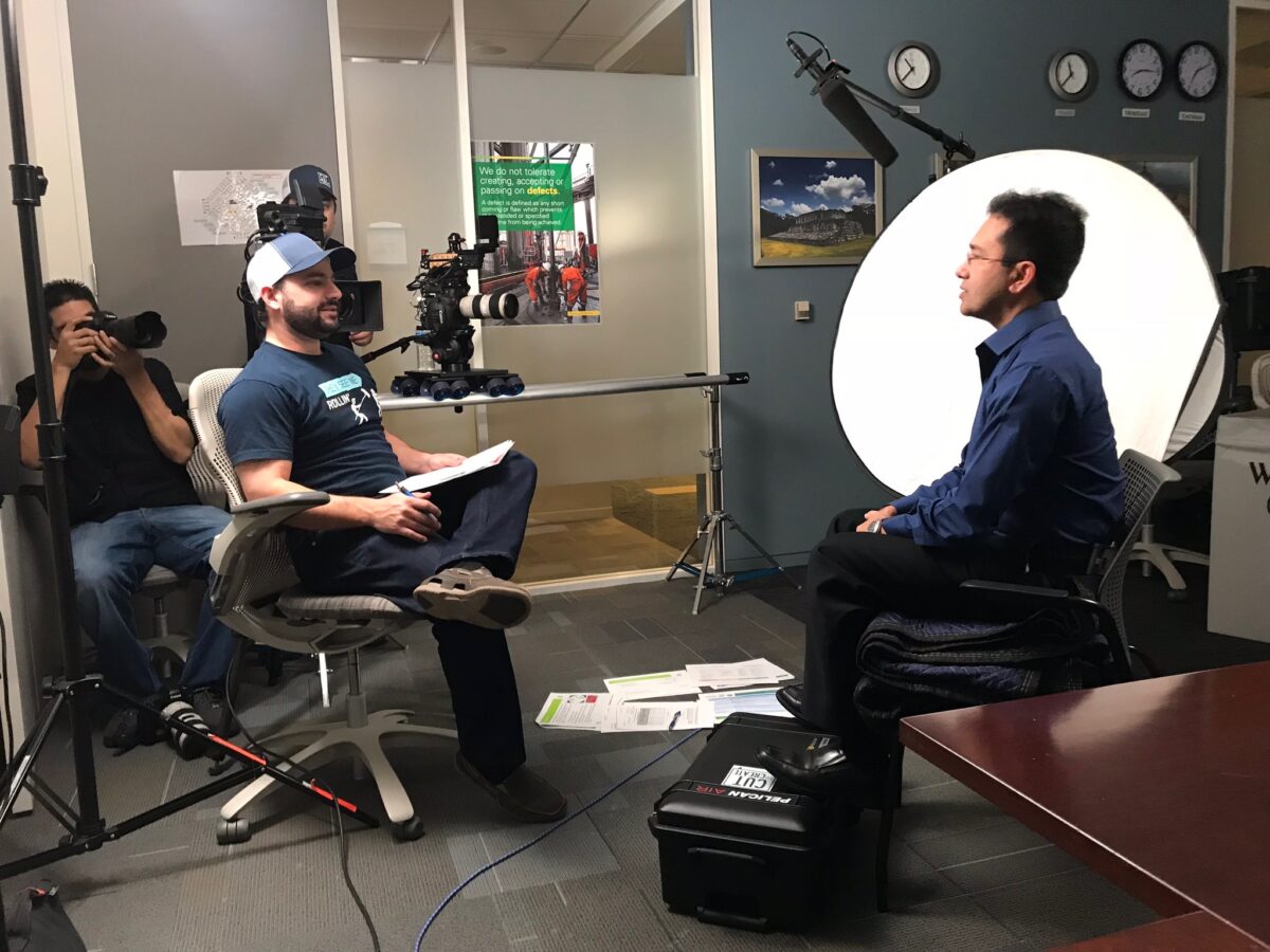 Behind the scenes for Cut To Create's video production for McDermott's Angelin platform BP