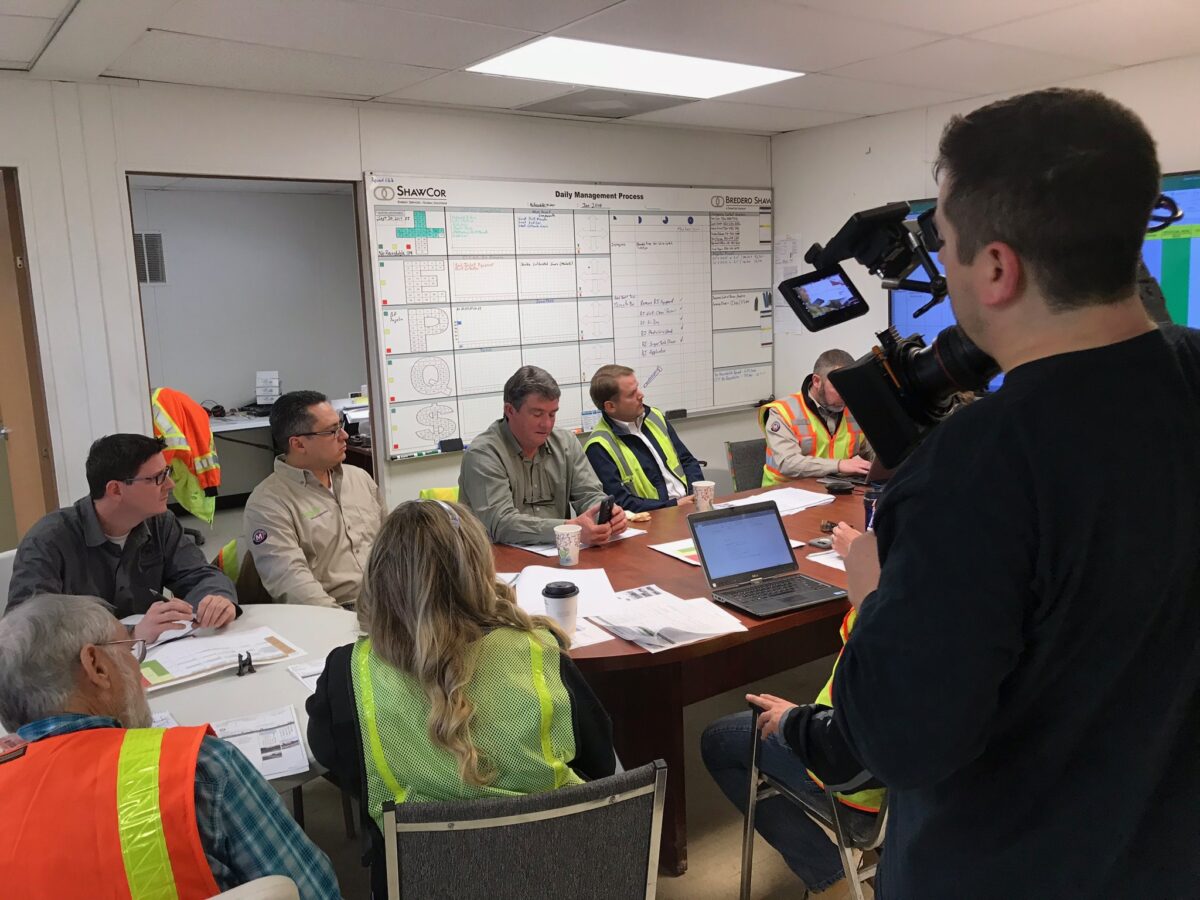 Behind the scenes for Cut To Create's video production for McDermott's Angelin platform BP