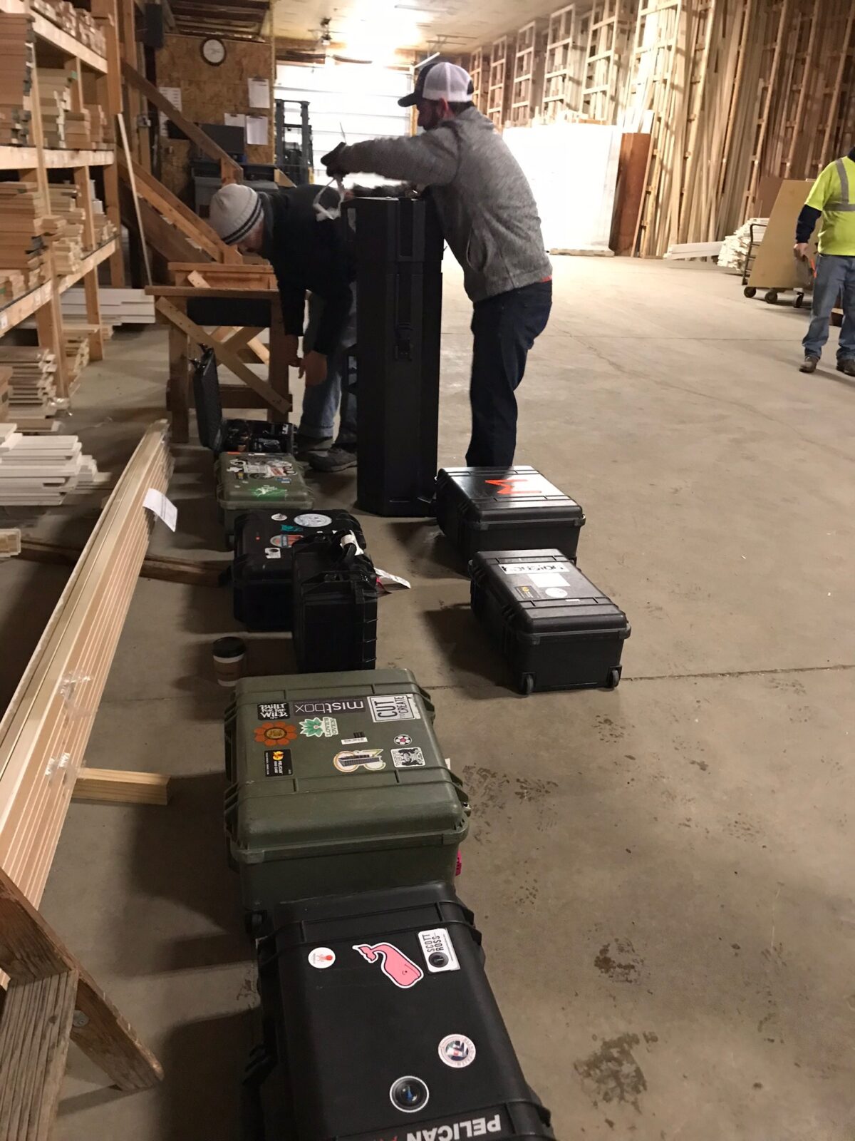 Behind the scenes for Cut To Create's video production shoot for Cat Lift Trucks