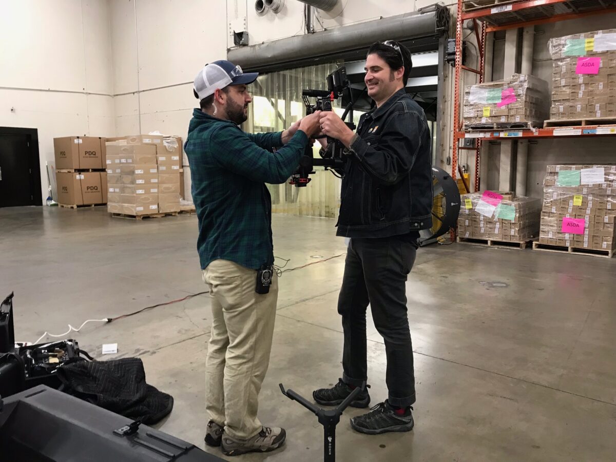 Behind the scenes for Cut To Create's video production for Mitsubishi Fork Lifts