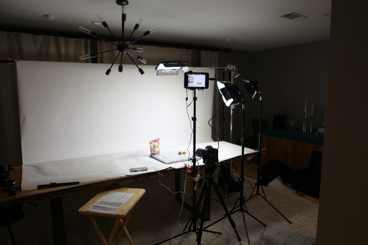 Behind the scenes for Cut To Create's corporate video production for Bagel Dots in Houston, Texas