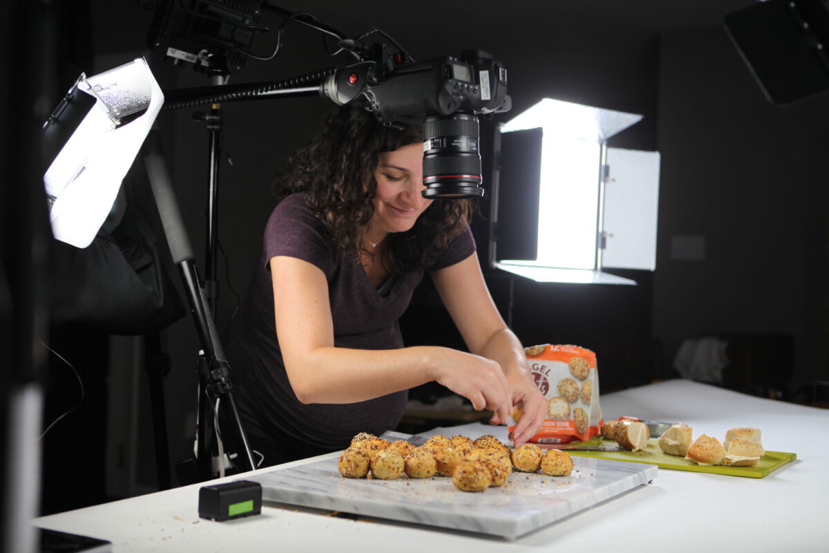 Behind the scenes for Cut To Create's corporate video production for Bagel Dots in Houston, Texas