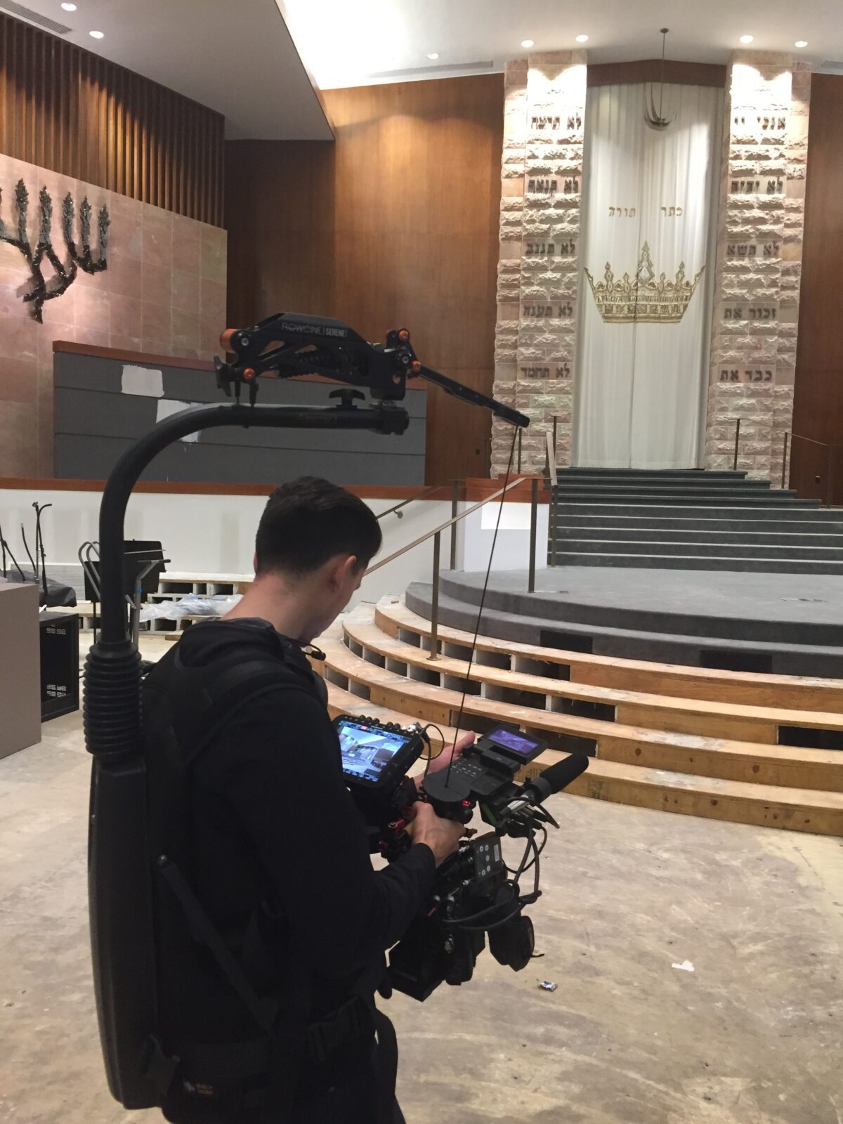 Behind the scenes at Cut To Create's package of fundraising videos for the Jewish Federation of Greater Houston after various jewish establishments were devastated by Hurricane Harvey in 2017
