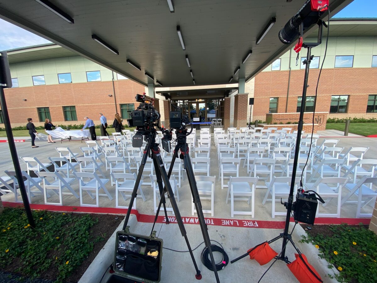 Behind the scenes at Cut To Create's video production for the Menninger Clinic in Houston, TX