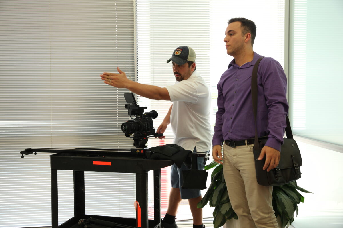 Behind the scenes at Cut To Create's video production for Smith and Associates in Houston, TX