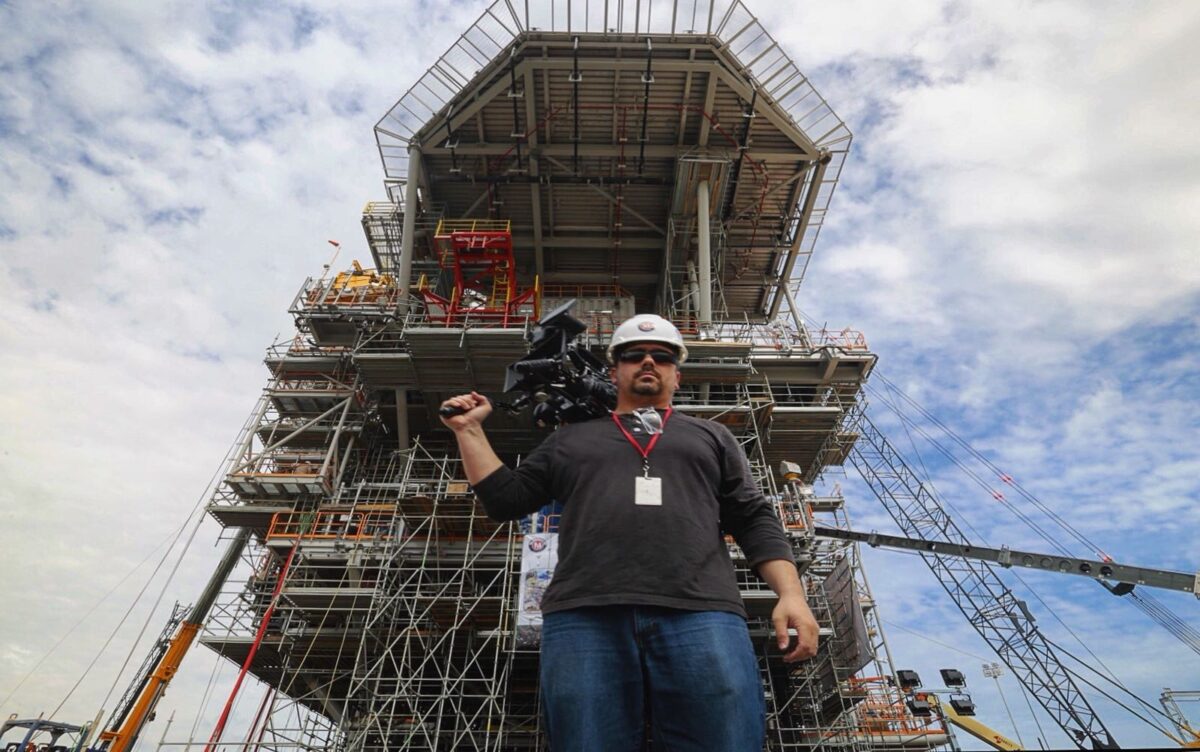 Behind the scenes for Cut To Create's video production for McDermott's Angelin platform BP