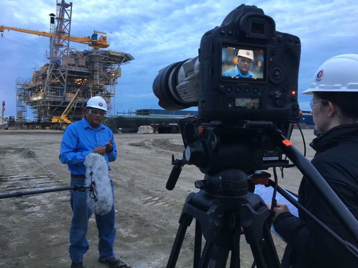 Behind the scenes for Cut To Create's video production for McDermott's Angelin platform BP