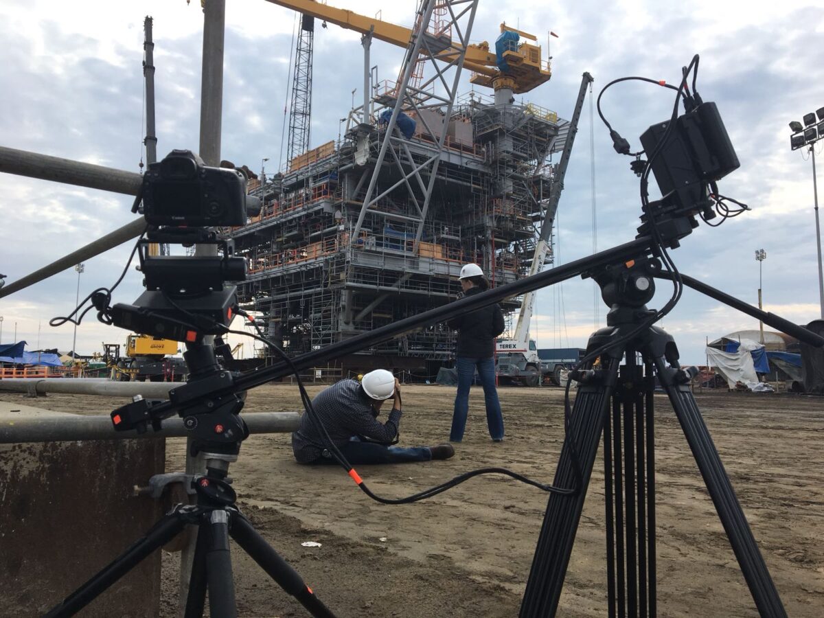 Behind the scenes for Cut To Create's video production for McDermott's Angelin platform BP