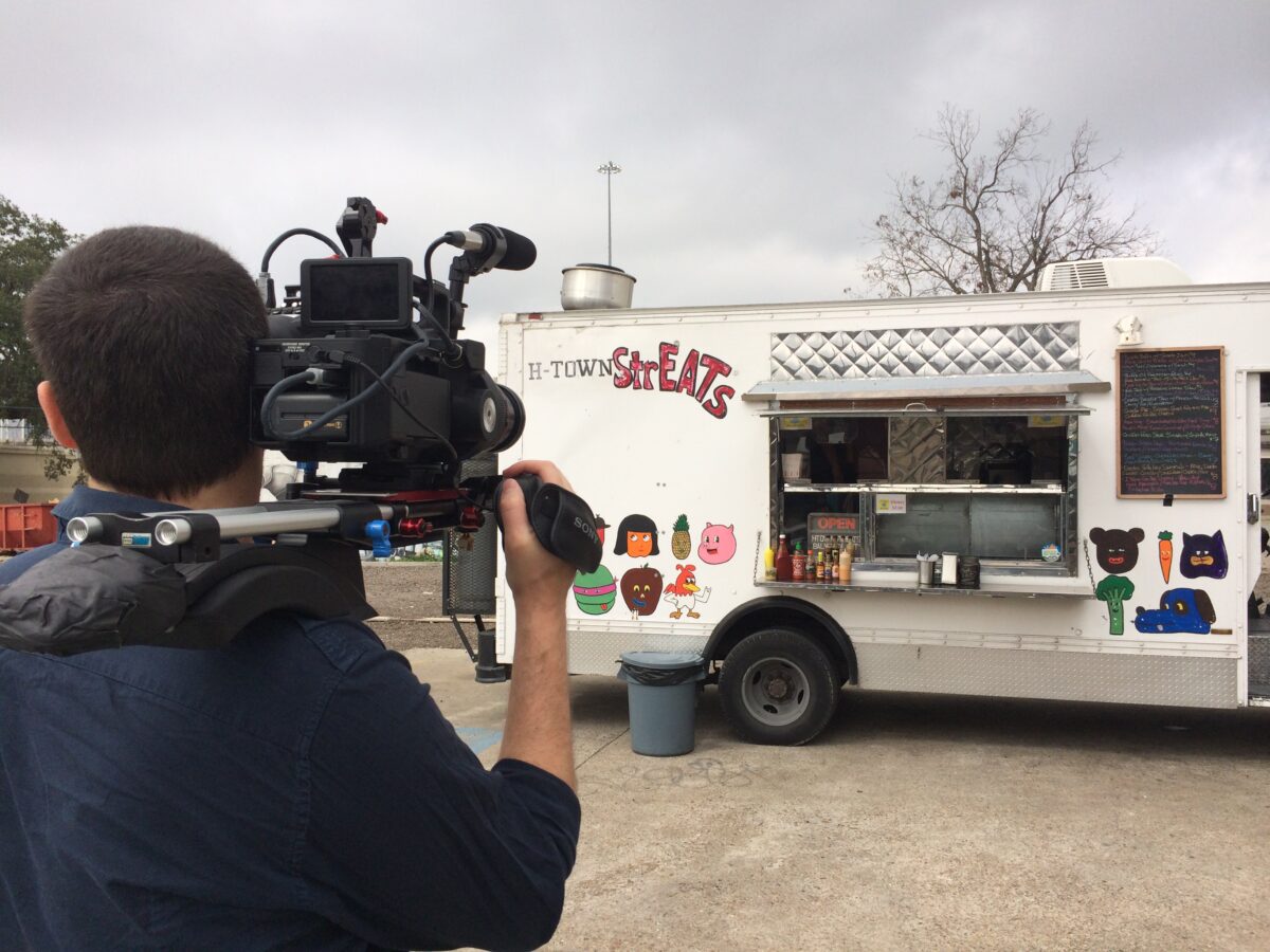 Behind the scenes at Cut To Create's video production for H-Town Streats and Hugs and Donuts.