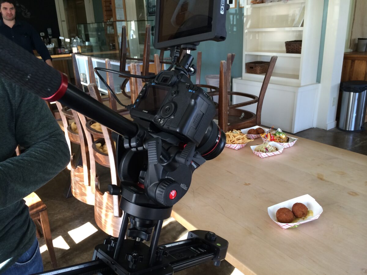 Behind the scenes at Cut To Create's video production for H-Town Streats and Hugs and Donuts.