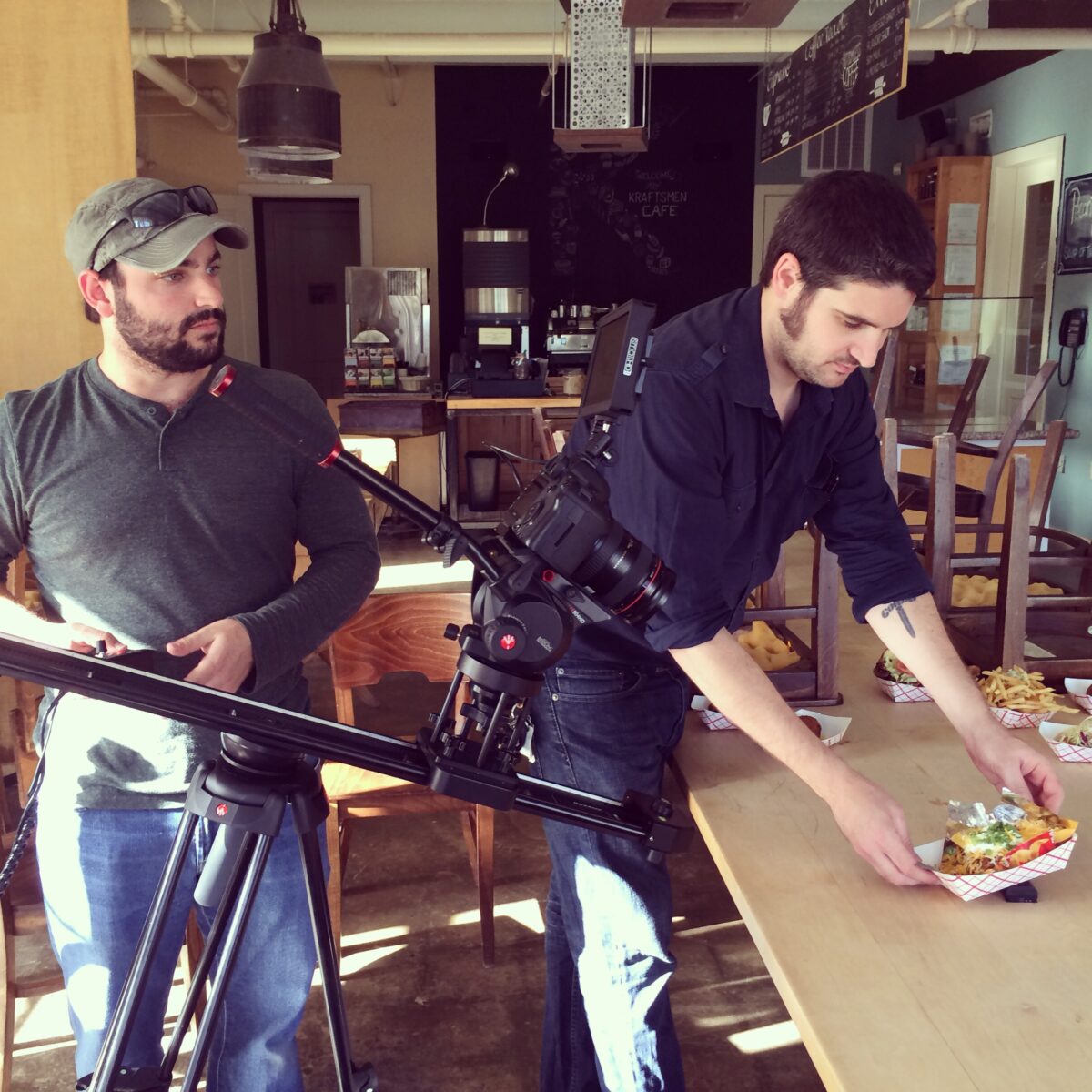 Behind the scenes at Cut To Create's video production for H-Town Streats and Hugs and Donuts.
