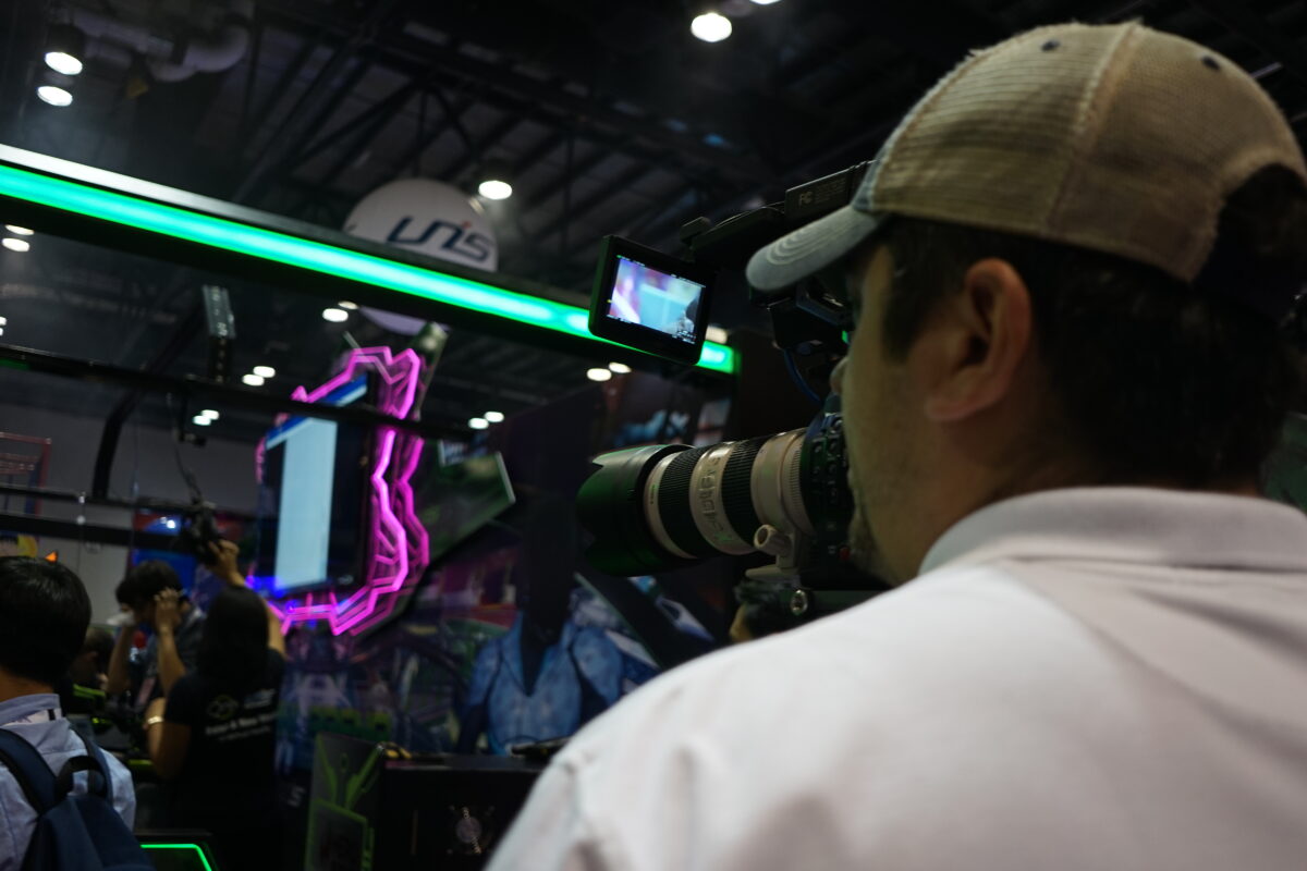 Behind the scenes at Cut to Create's video production for Virtuix at the 2016 IAAPA at Orlando's Convention Center.