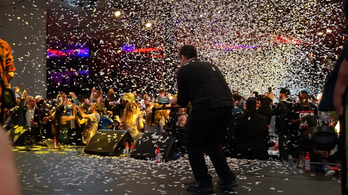 Behind the Scenes at Cut to Create's video production shoot for Rolling Stone Magazine, capturing a party at the Museum of Fine Arts Houston for the Super Bowl in Houston, TX