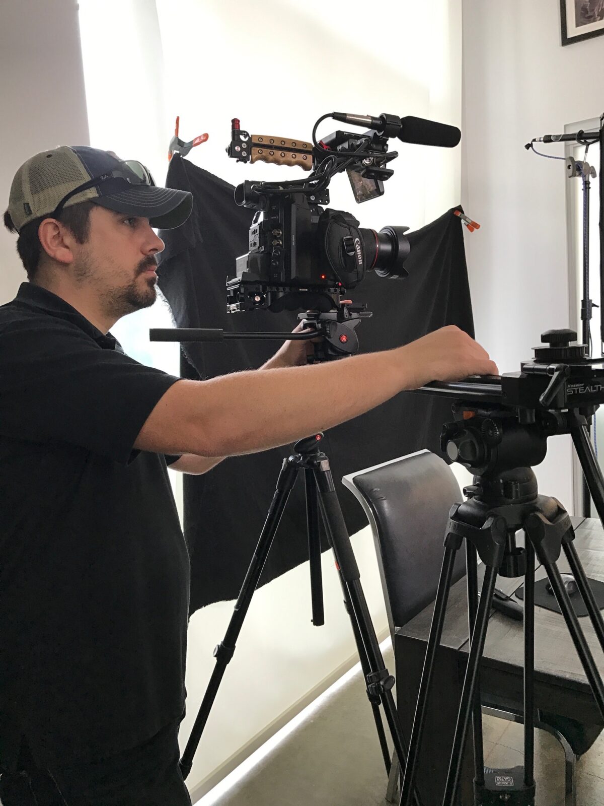 Behind the scenes at Cut To Create's video production shoot for Laura U Interior Design and Vetrazzo.